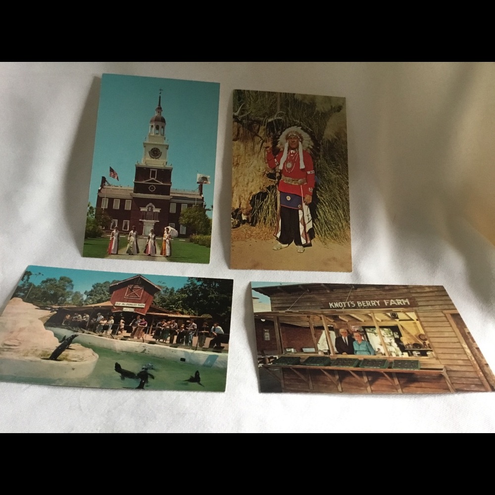 4 1960’s vintage postcards Knott’s Berry Farm CA